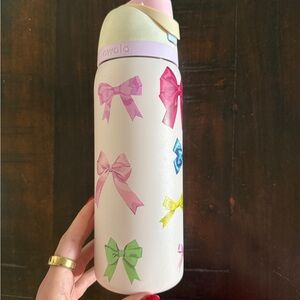 Kids Bow-Patterned Water Bottle - Multicolor